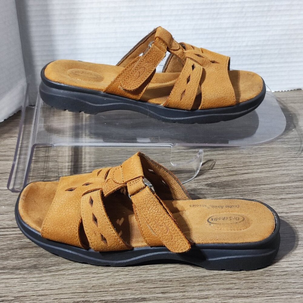 Dr. Scholl's Sandals suede women's size 7 1/2 brown Double Air-pillo insole